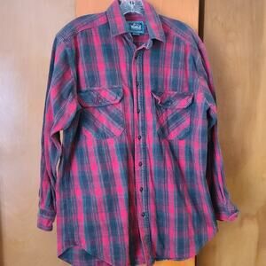 VTG Mens Woolrich Button-down Flannel Shirt M 100% Cotton Casual Rugged